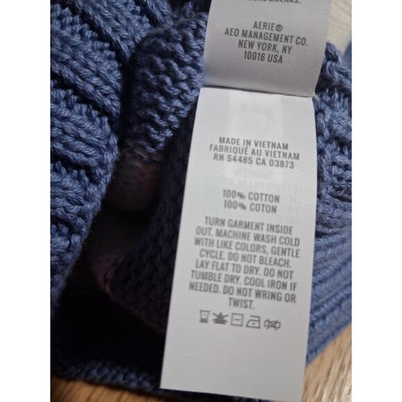 Aerie Bistro Womens size XL Oversized Striped Cable Knit Sweater Casual Grandpa - Picture 5 of 8